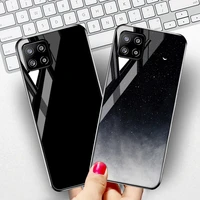 tempered glass case for samsung galaxy a12 cases luxury star space bumper on samsung a02s a51 a71 a21s a31 a42 covers