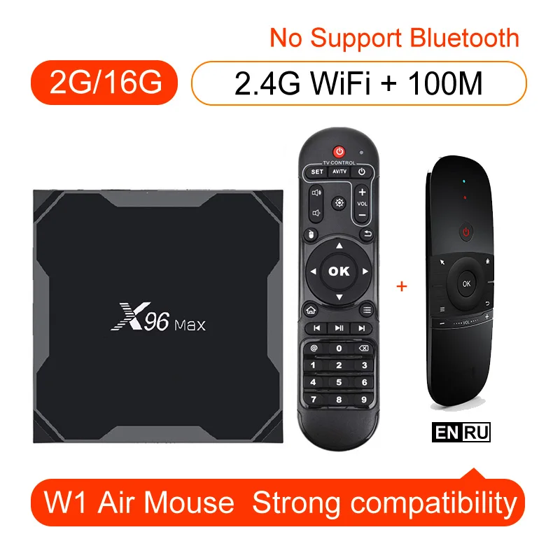 X96 MAX Android 9,0 tv box 4 Гб ram 64 Гб rom потоковый медиаплеер голосовой пульт дистанционного управления S905X2 2,4G 5,8G двойной WiFi 4K tv box - Цвет: 2G16G W1