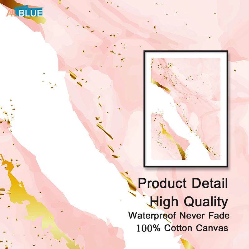 Современный постер с изображением розового мрамора абстрактная Геометрическая