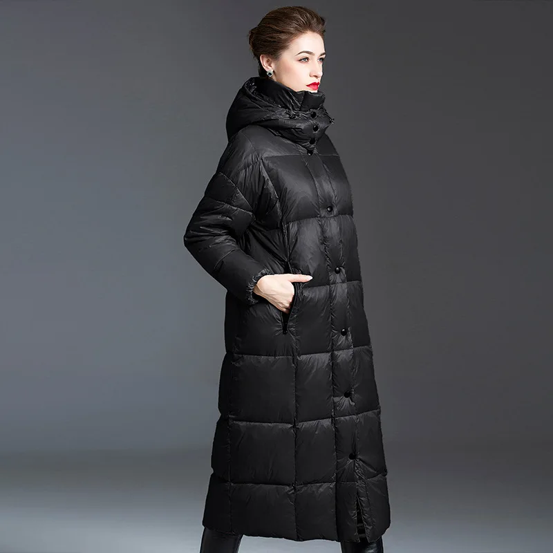 2021 Invierno Abrigos Thick Mujer 90% White Duck Down Wide-waisted Zipper Coats and Jackets Winter Women Coat
