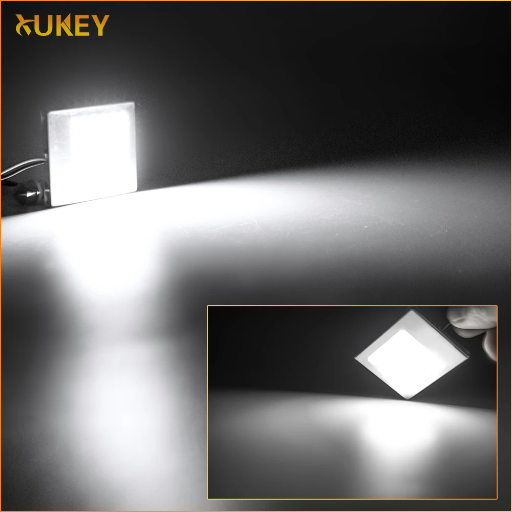 

1x LED COB Panel Lights Interior Dome Number Plate Door Cabin Map Lamps T10 BA9S Festoon Adapters HID White 12V 2W Aluminum