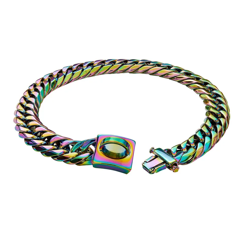 Ошейник для собак Pitbull тренировочный ошейник из кубинской цепи 18 К золота с