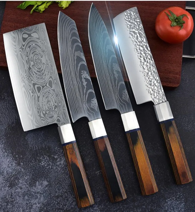 Кованый дамасский нож шеф-повара японские ножи из высокоуглеродистой