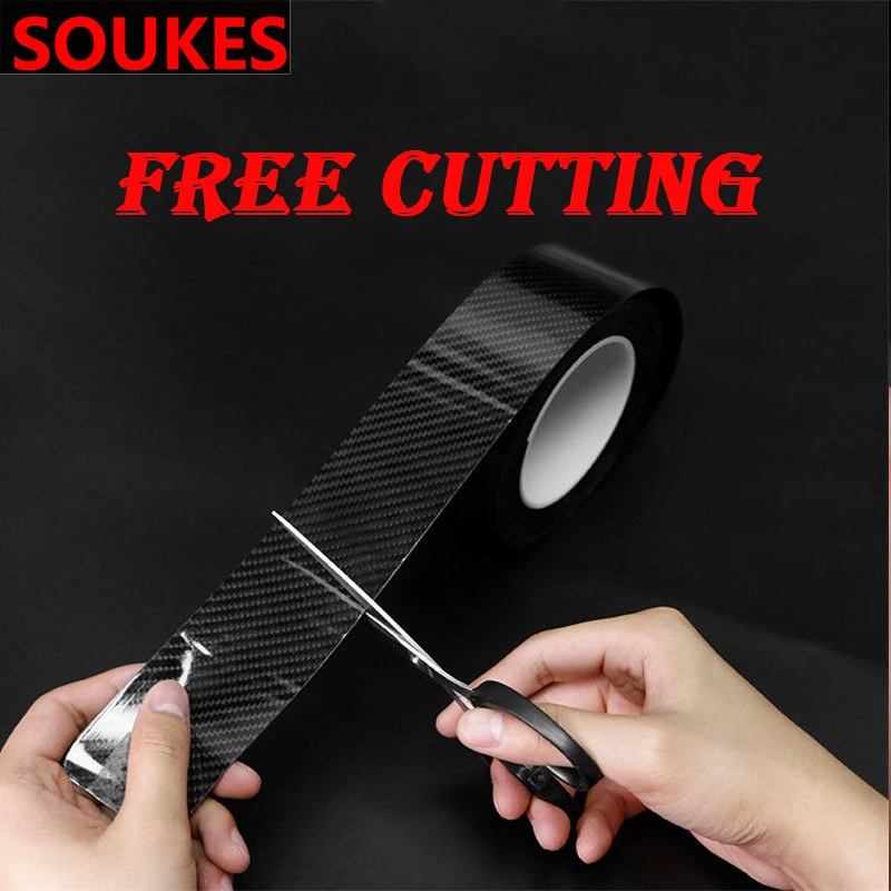 Защитная Наклейка 5D из углеродного волокна на порог автомобиля устойчивая к