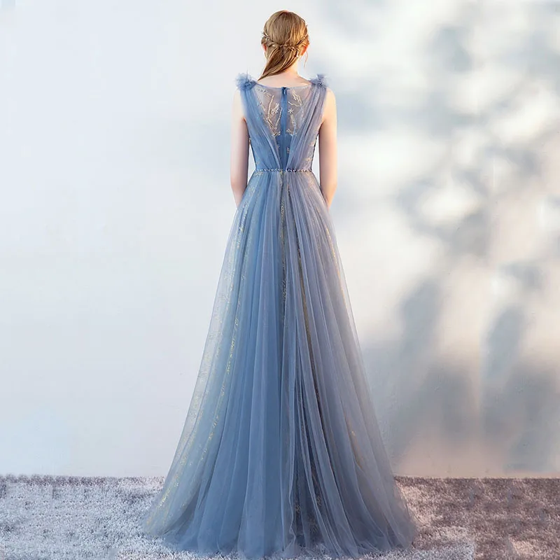 Женское длинное вечернее платье LAMYA расшитый бисером пояс с v-образным вырезом и