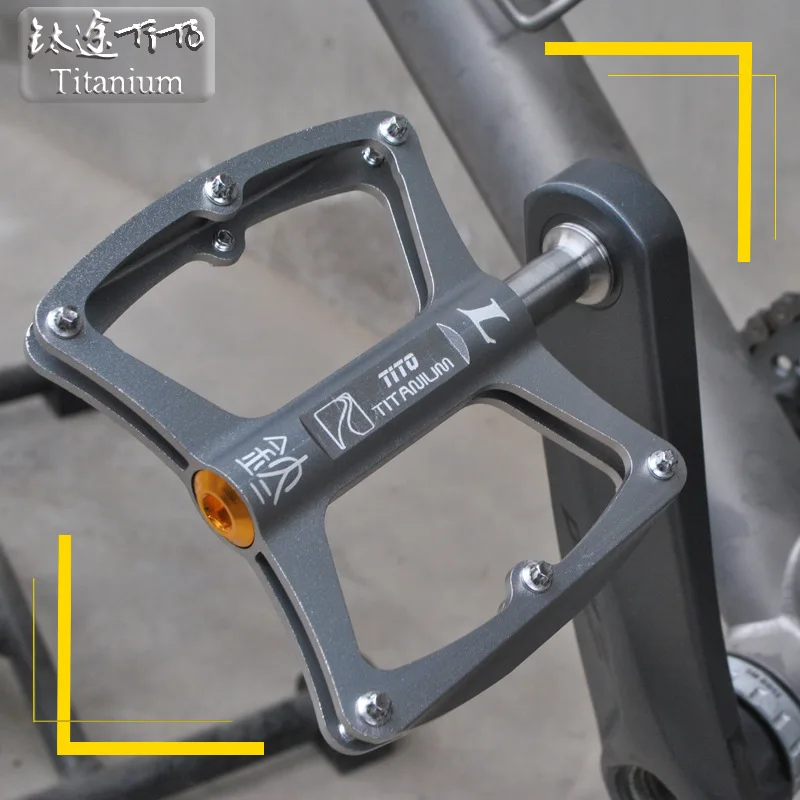 

Titanium Road TiTo Lightweight Titanium Alloy Pedals Road MTB Mountain Bike DU Palin Pedals Super Lubricated Titanium Axle Pedal