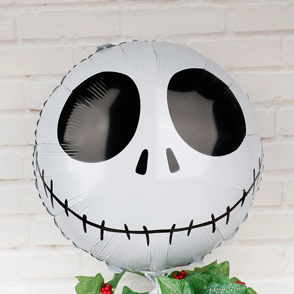 

18inch Round Skull Foil Balloons Happy Birthday Gifts Decorations Halloween Spoof Ballons Wedding Anniversaire Party Supplies