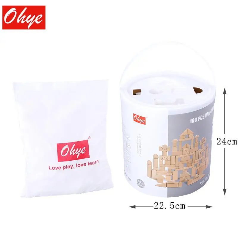 

Ohye Wooden Toy Gift Montessori Block Building Blocks Children's Early Education Puzzle 3d Train Animal Puzzle