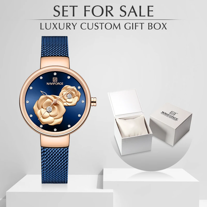 Фото NAVIFORCE New Watch with Box Luxury Brand Creative Design Steel Mesh Women's Watches Female Clock Relogio Feminino Set For Sale №2
