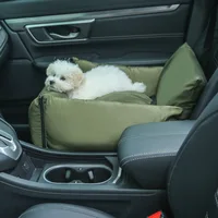 Dog Car Seat for Small Dogs, Fully Detachable and Washable Puppy Dog Booster Seats, with Clip-On Leash Portable Soft Dog Car Bed