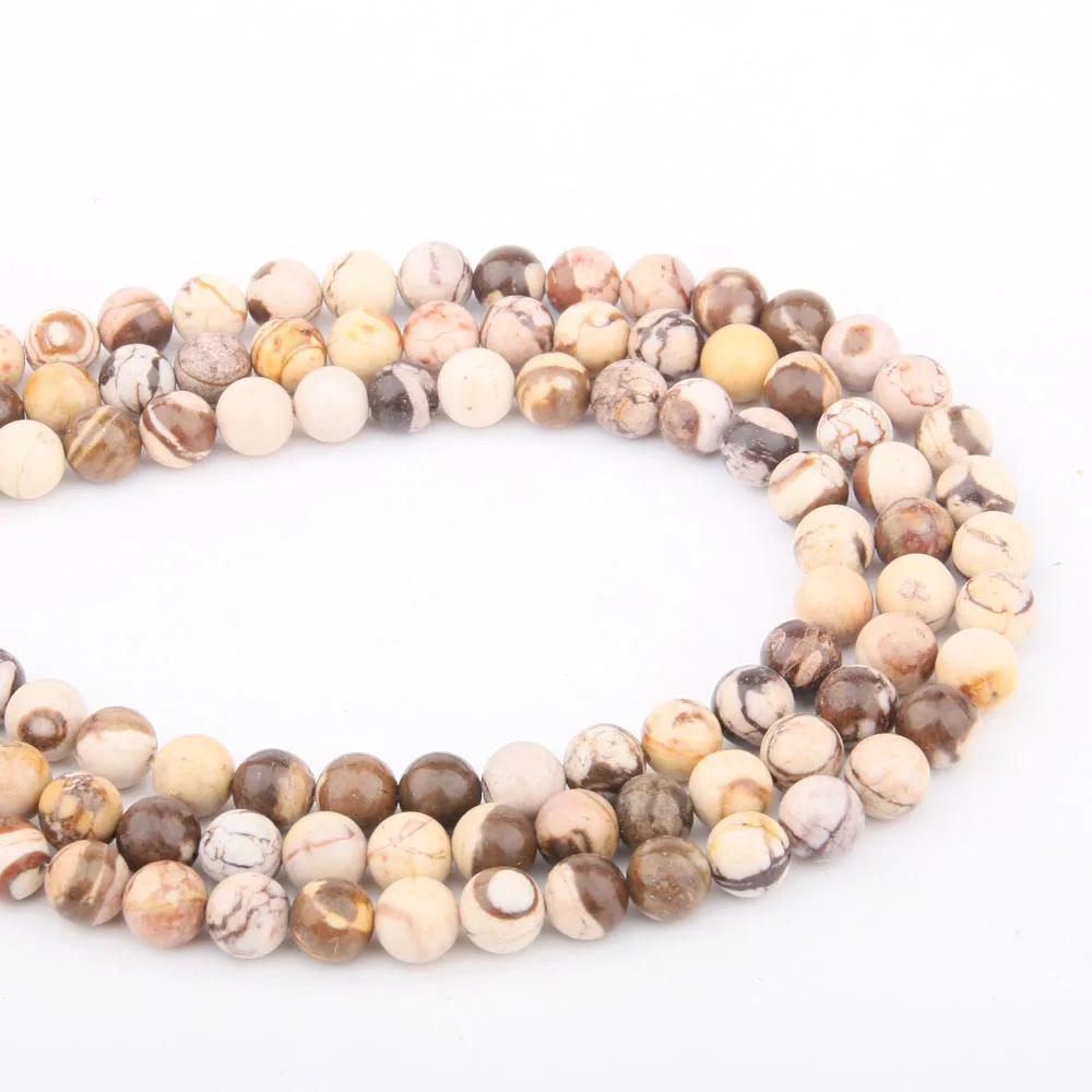 Австралийский камень &quotЗебра&quot круглая форма натуральные бусины элегантное