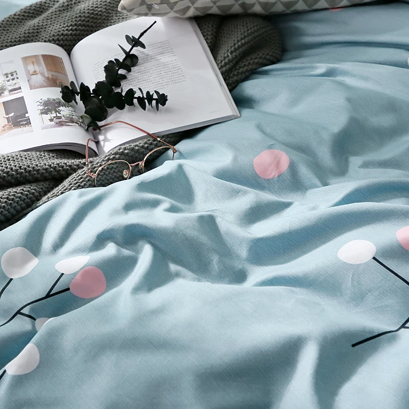 100% хлопок плоские простыни большой размер милый цветок любовь простыня s twin queen