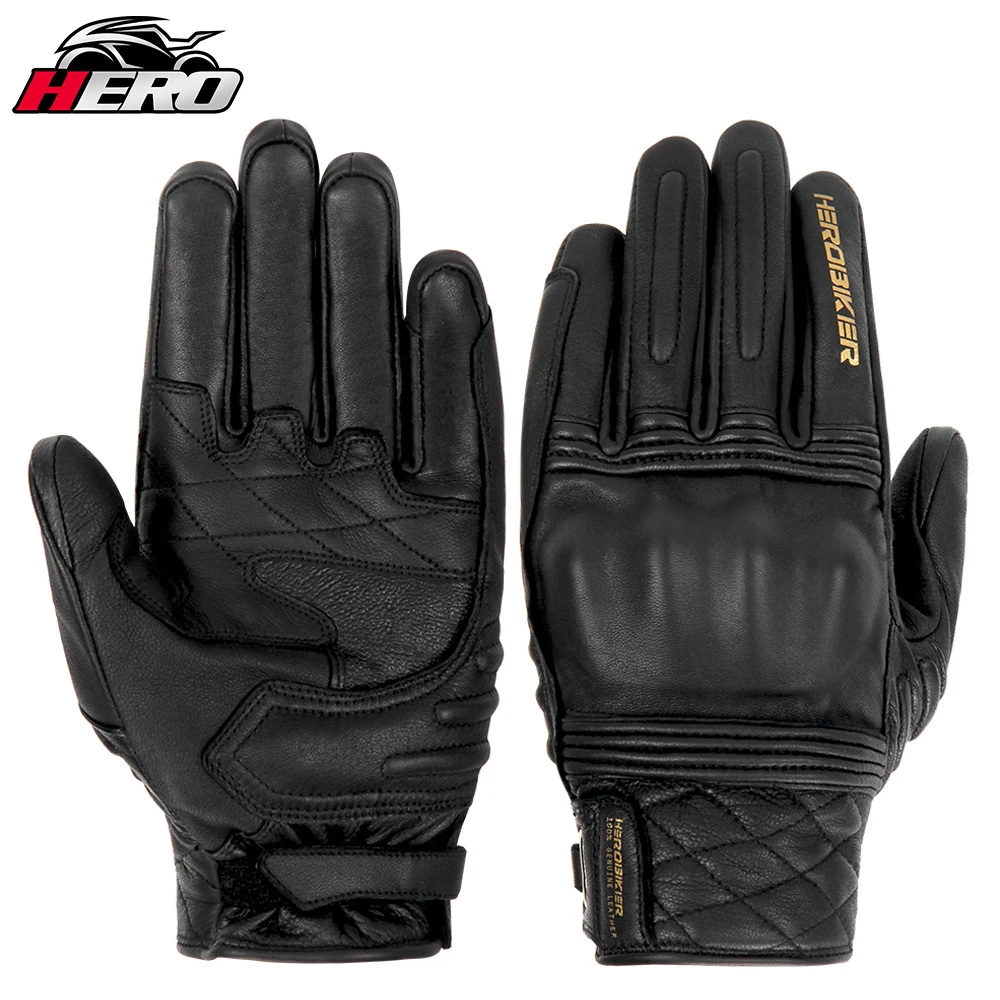 

Motorcycle PU Gloves Real Leather Moto Palm Protective Gears Anti-fall Touch Function Motocross Gants Motobiker M-2XL