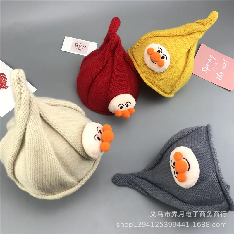

Solid Color Anpanman Knitted Hat Winter Hats Cashmere small size for about 3 months - 2 years old kids