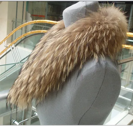 Зимний воротник из натурального меха енота Женское пальто для шарфов Новый