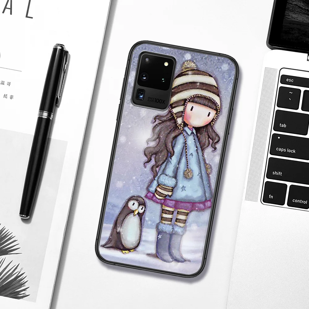 

Cartoon Santoro Gorjuss Girl Phone Case For Samsung Galaxy S 6 7 8 9 10 E 20 UITRA FE 21 Edge Note 8 9 10 Plus black Shell