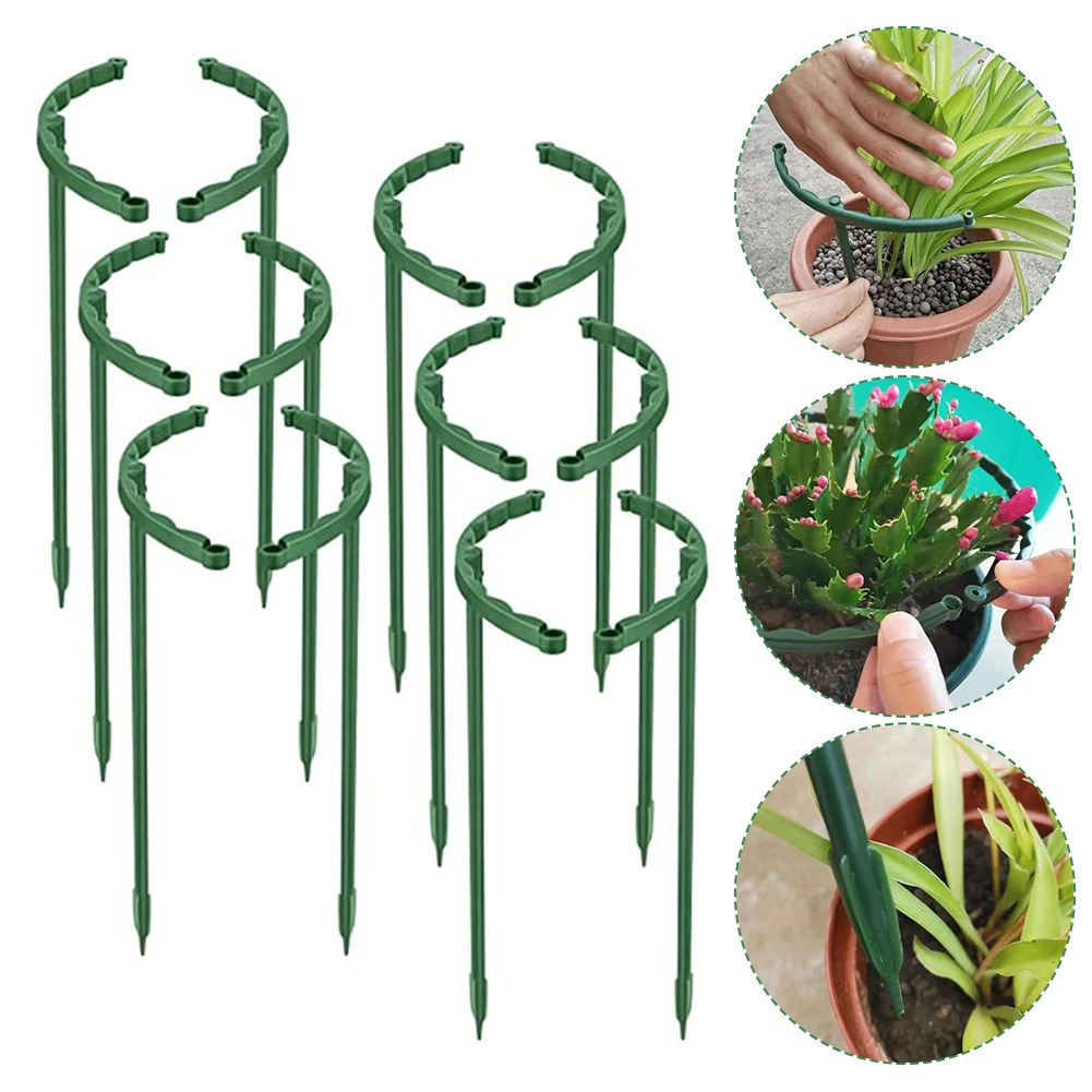 

12pcs/set Plant Support Stakes Garden Flower Vegetable Ring Fruits Indoor Outdoor Lightweight Half Round Agriculture Backyard