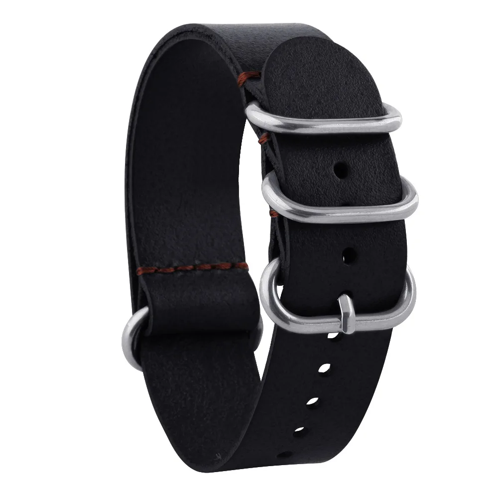 Модные Ремешки для часов из натуральной кожи ремешок НАТО зулу Стиль мужские и