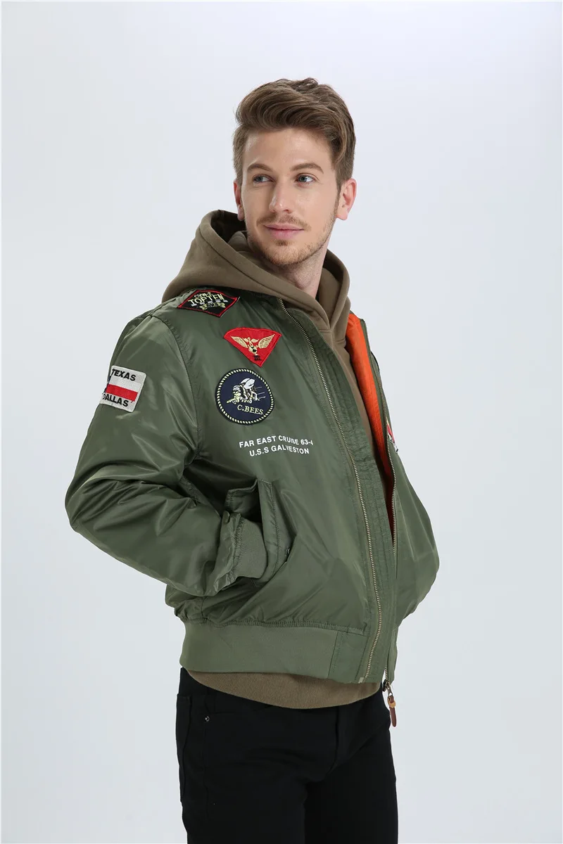 Осенняя мужская куртка США air force pilot Куртка бомбер ma-1 лоскутный бомбер Толстая куртка бейсбольное водонепроницаемое пальто