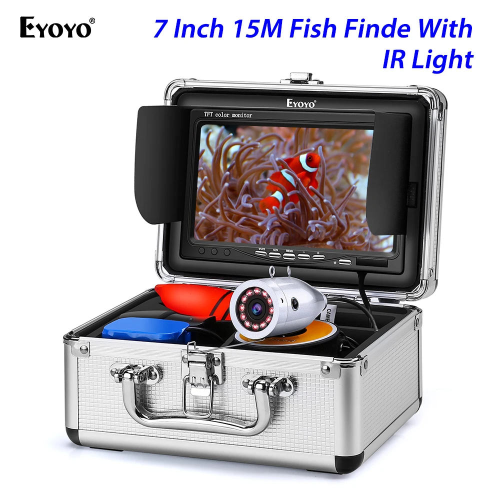 

Eyoyo EF07 15M подводная рыбалка Камера Водонепроницаемый 1000TVL Камера для зимней рыбалки 7 дюймовый монитор эхолот Камера ИК светодиодный