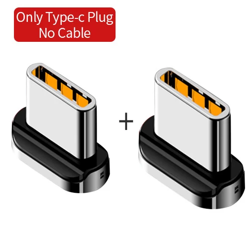 Type c Plug X 2 USAMS Micro USB Магнитный кабель usb type C светодиодный магнитный usb кабель для зарядки iphone samsung Xiaomi huawei USB кабель для зарядного устройства - Цвет: Type c Plug X 2