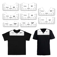 8pcs t shirt ruler design guide for front and back of clothes v neck alignment tool for adults teenagers and children