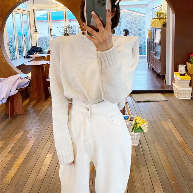 

2020 new fashion straight leg pants high waist slim casual nine-point jeans