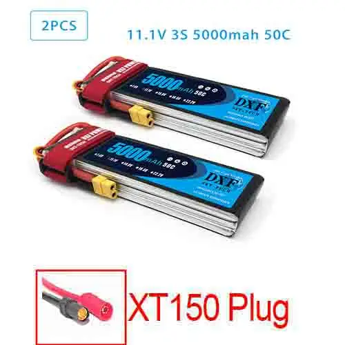 2 шт. DXF Lipo Батарея 2S 3S 7,4 V 11,1 V 6500 мА/ч, 5200 мА/ч, 60C 120C 50C 100C AKKU LiPo Батарея для Rc вертолет RC автомобиль Лодка - Цвет: 2PCS5200 XT150