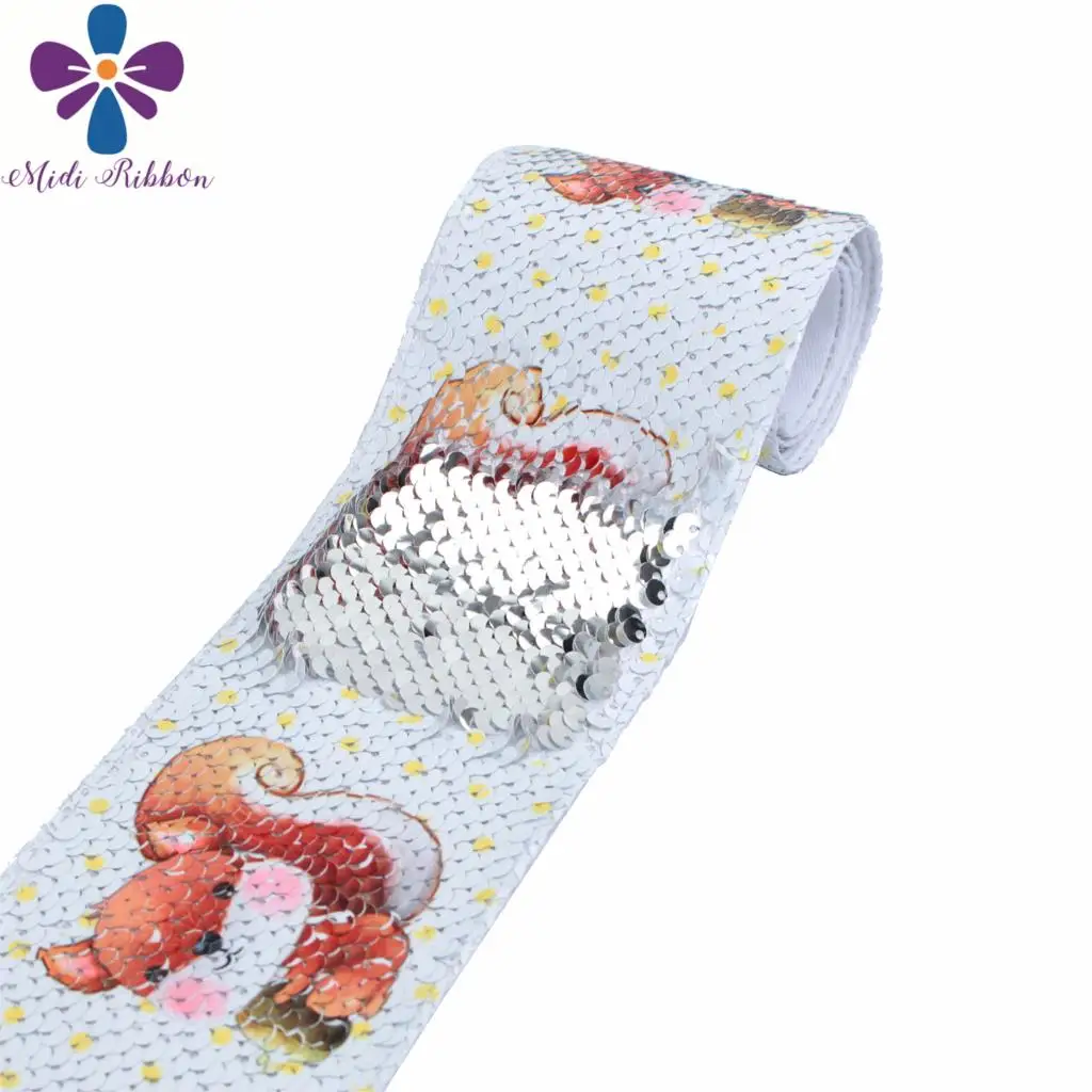 Двухсторонняя Серебряная лента с блестками 3 дюйма 75 мм Цветочная точка