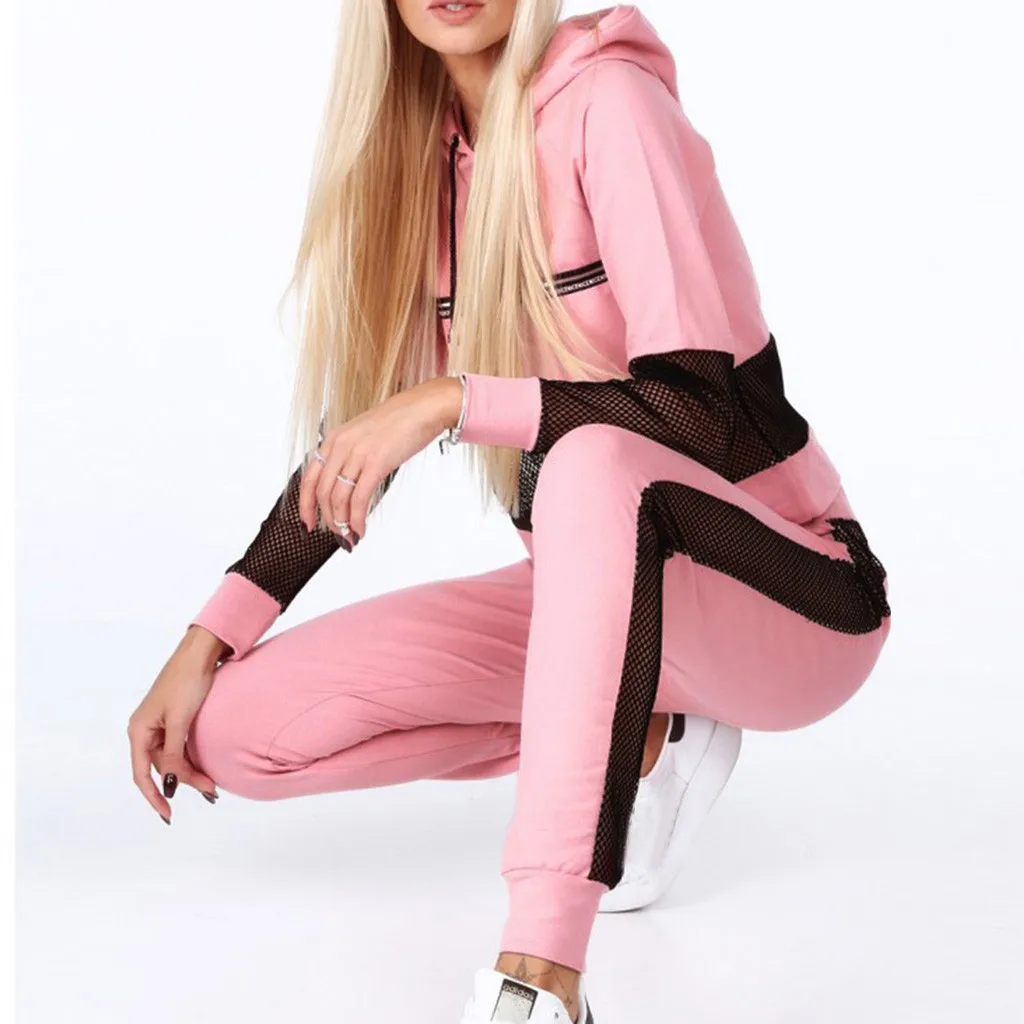 Спортивный костюм с капюшоном для женщин комплект из 2 предметов толстовка и