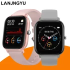 Смарт-часы LanJng для мужчин и женщин, фитнес-трекер с полным сенсорным экраном, кровяным давлением, Bluetooth звонки, P8 GTS Смарт-часы-браслет для Xiaomi IOS