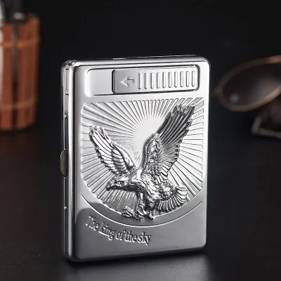 Универсальный чехол для сигарет 20шт с зажигалкой USB зарядка Запасной нагревательный провод 107*80*20 мм