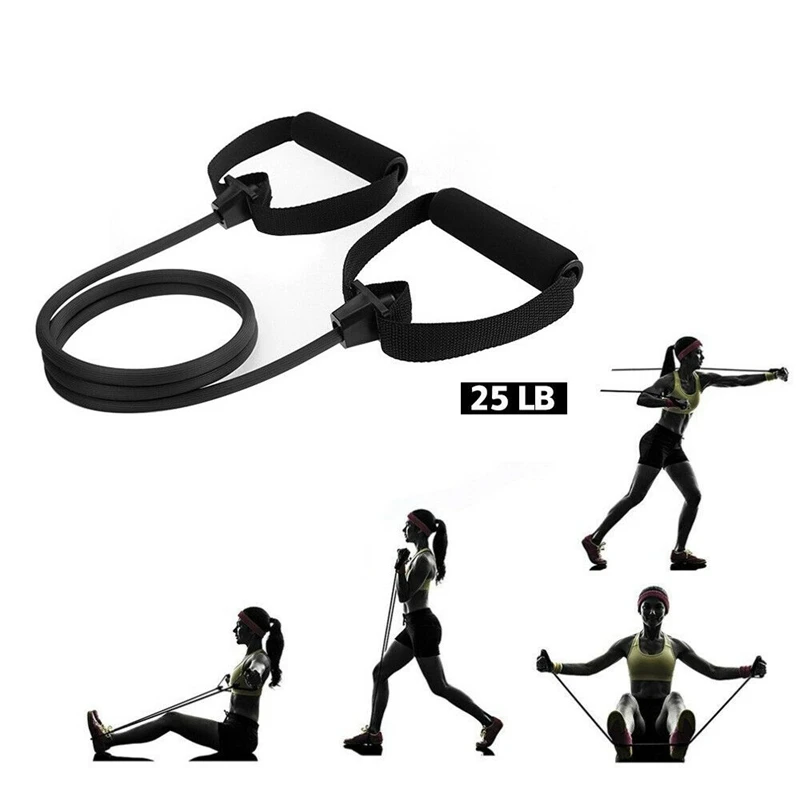 

Fitness Exercise Cords Pull Rope Stretch Resistance Bands Elastic Yoga Training 20LB+25LB