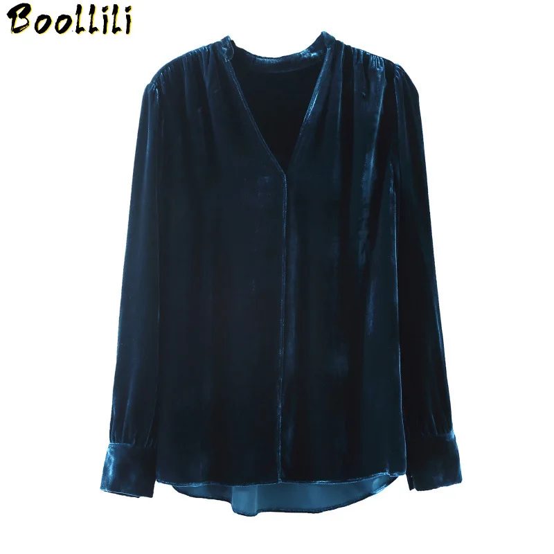 Boollili Real Silk Shirt Womens Tops and Blouses Office Lady Blouse Women Spring Autumn Vintage Blusas Mujer De Moda 2020