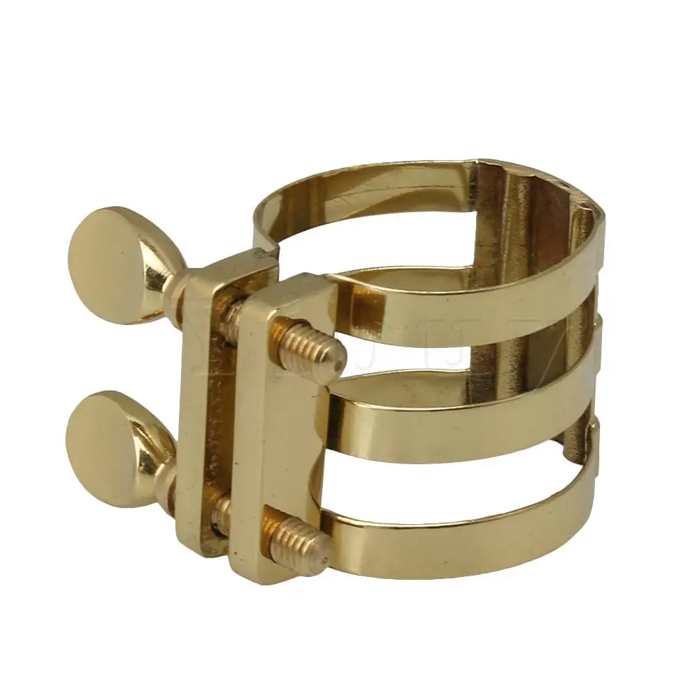Yibuy 1x Sax Ligature Золотая латунная электронная плоская альт Лигатура для саксофона