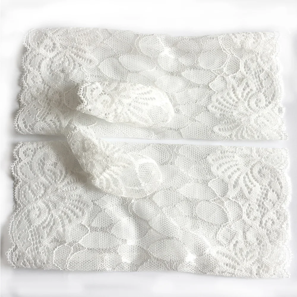 

Dame Finger Schwarz Floral Spitze Handschuhe Sommer Dnne UV-Beweis Fahren Handschuhe Gothic Sexy Kurzen Hohl WeiParty handschu