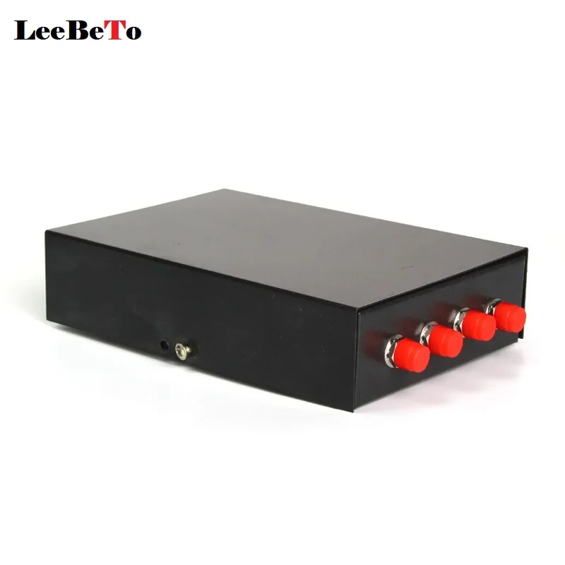 4-Port FC Fiber Optic Terminal Box 4 Core Light Splice Connection Box Cable Connector Desktop Type FC/UPC with Adapter Pigtail