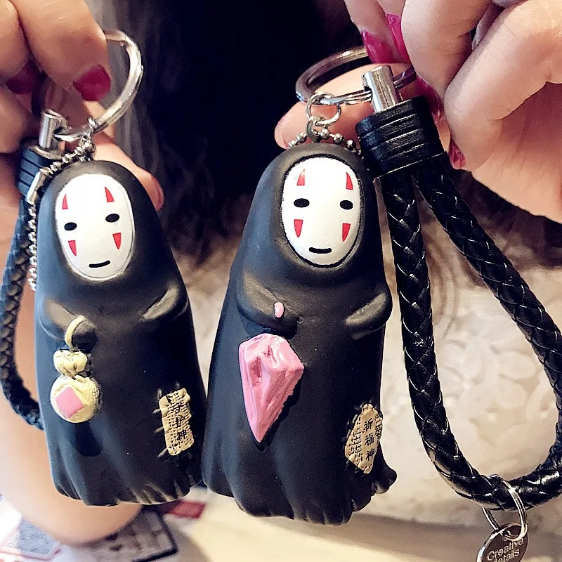 Креативные брелки Miyazaki Hayao без лица Мультяшные милые спиральные автомобильная