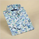 Женская блузка с длинным рукавом Dioufond, повседневная винтажная блузка с цветочным принтом, на пуговицах, 5XL, весна-лето 2021