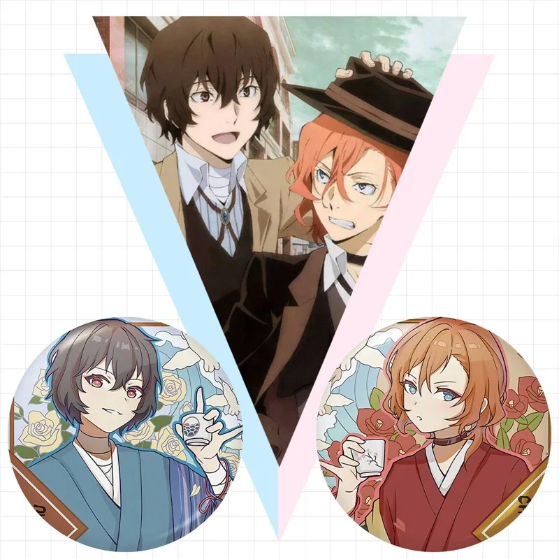 1pcs Anime Bungo Stray Dogs Cosplay Badge Atsushi Brooch Pin Dazai Osamu Collection Badge For Backpack Clothes Jewelry Gifts