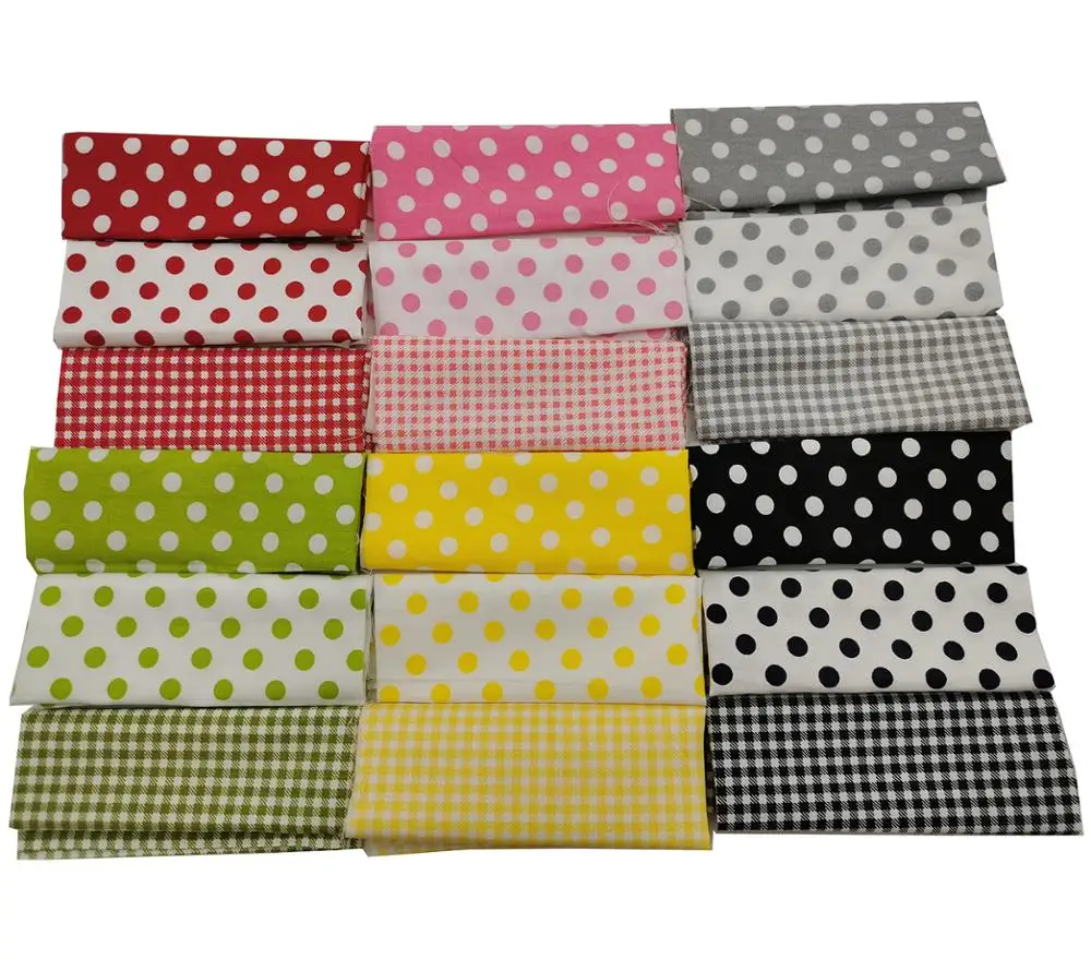 18 шт смешанные цвета хлопок толстый из полиэстера в горошек печатная ткань шитье