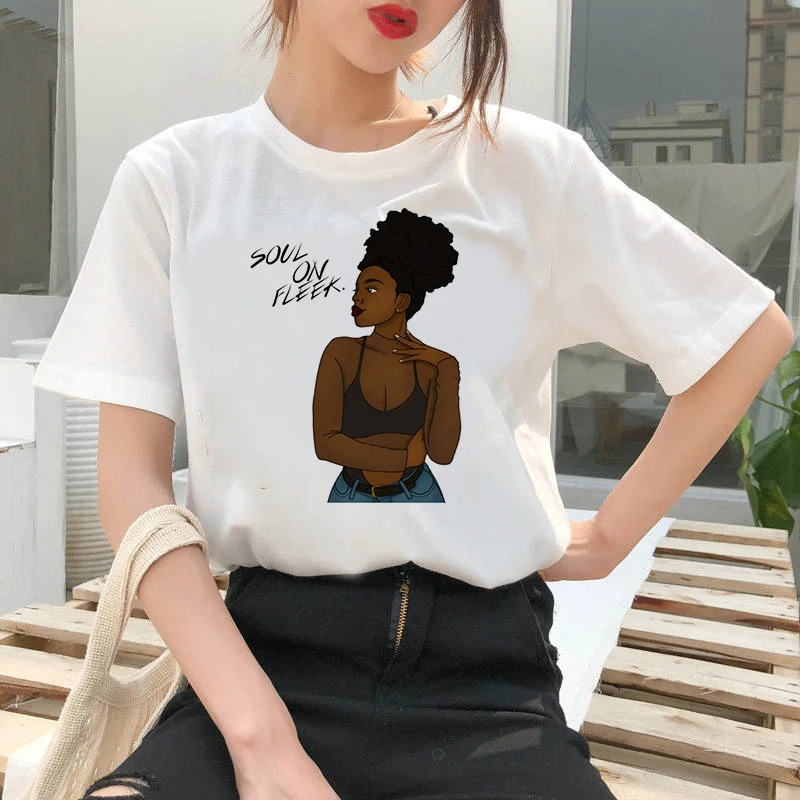 

Summer Fashion Shirt Animated girl Graphic T Shirt Women Tops Base O-neckBlack Tees Short Sleeve Funny Girls Tshirt
