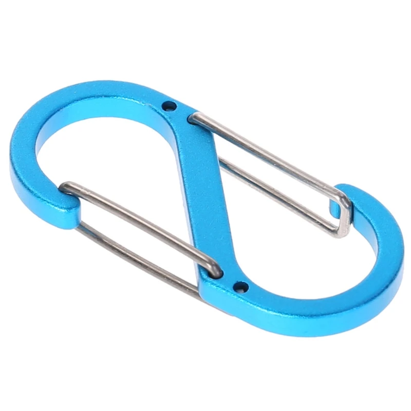 S Shape Aluminum Alloy Two-way Buckle Key Ring Travelling Supply Outdoor Sports A6HC - Цвет: Синий