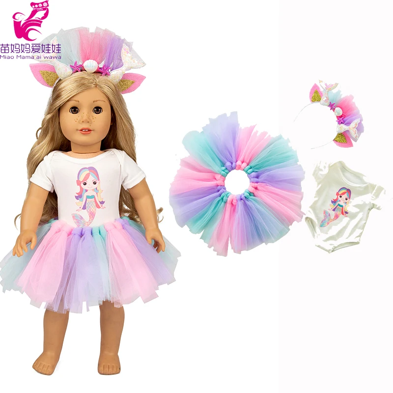 Кукла русалка платье и повязка на голову для новорожденных кукла комплект одежды