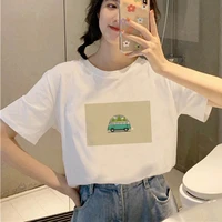 women t shirt summer short sleeve girls lady tops tshirt oversized cartoon car graphic print casual t shirt female clothing