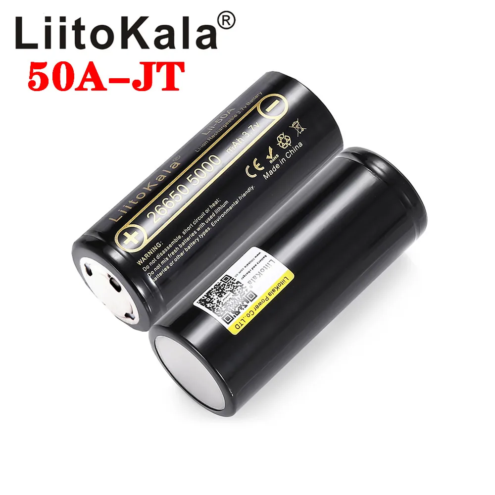 

2023 LiitoKala Lii-50A Pointed 3.7V 26650 5000mA Rechargeable batteries Discharger 26650-50A 20A Power battery for flashlight