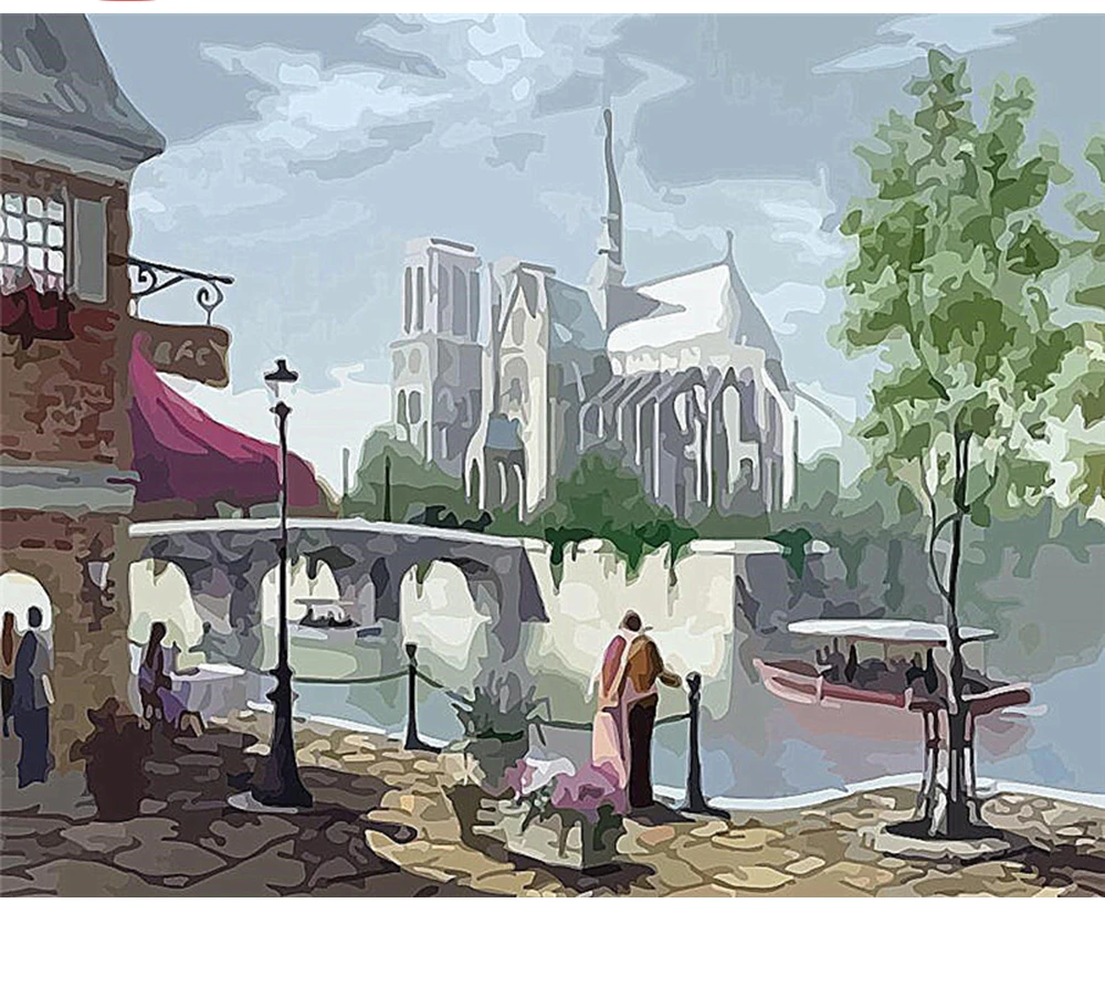 

CraftArtGo Painting By Numbers Landscape Drawing On Canvas HandPainted Gift Picture By Number Waterfall Kits Home Decoration