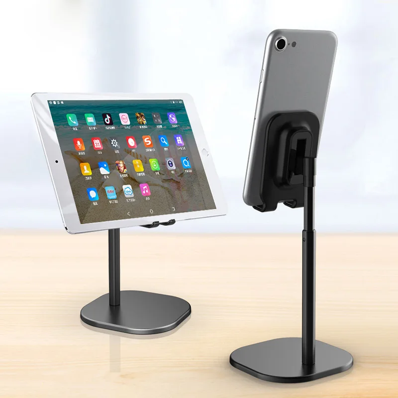 

Desktop Phone Holder Tablet Stand For Ipad Phones Universal Bracket Metal Telescopic Adjustable Height Angle Live Support