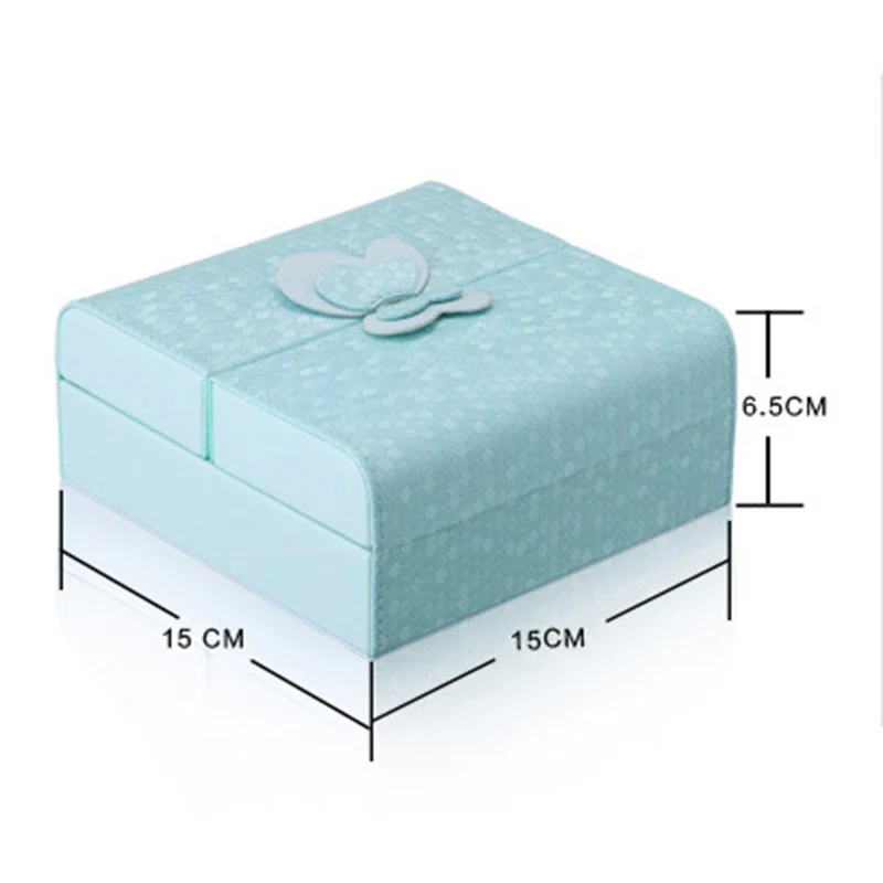 Кожаный Органайзер для ювелирных изделий с бабочкой мини чехол хранения