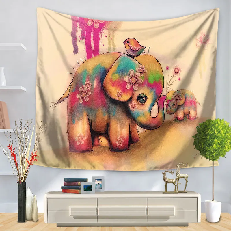 Слон пары богемная Мандала Висячие настенные гобелены портрет гобелен пейзаж